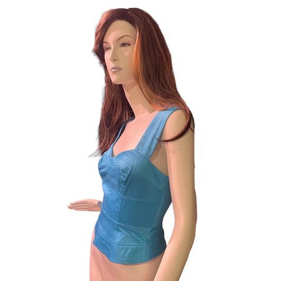 FRENCH CONNECTION BNWT SUMMER WIZARD CROP TOP SIZE 2 LAGOON BLUE - Picture 4 of 14